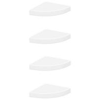 vidaXL Pakabinamos kampinės lentynos, 4vnt., baltos, 25x25x3,8cm, MDF