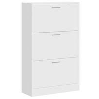 vidaXL Spintelė batams, balta, 63x24x103cm, apdirbta mediena, blizgi