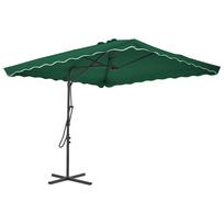 vidaXL Lauko skėtis nuo saulės su plieniniu stulpu, žalias, 250x250cm