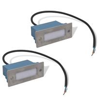 vidaXL Įleidžiami laiptų pakopų LED šviestuvai, 2vnt., 44x111x56mm