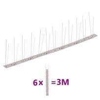 vidaXL Smaigų rinkinys nuo paukščių ir balandžių, 6 vnt., 2 eilės, 3m