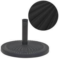 vidaXL Skėčio stovas iš dervos, apvalus, juodas, 14 kg