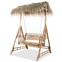 vidaXL Dvivietės sūpynės su palmių lapais, bambukas, 202cm