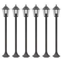 vidaXL Sodo šviestuvai, 6vnt., E27, 110cm, aliuminis, bronziniai
