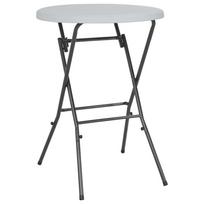 vidaXL Sulankstomas baro stalas, baltas, 80x110cm, HDPE