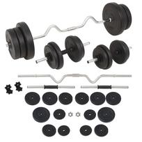 vidaXL Štangos ir hantelių rinkinys, 60 kg