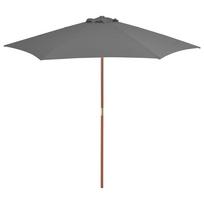 vidaXL Lauko skėtis nuo saulės su mediniu stulpu, antracito, 270cm