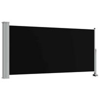 vidaXL Ištraukiama šoninė kiemo pertvara, juodos spalvos, 120x300cm