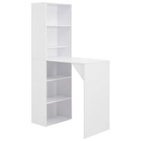 vidaXL Baro stalas su spintele, baltas, 115x59x200cm