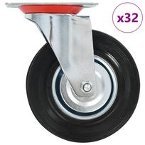 vidaXL Pasukami ratukai su stabdžiais, 32 vnt., 125 mm