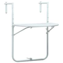 vidaXL Pakabinamas balkono stalas, baltas, 60x64x83,5cm, plastikas