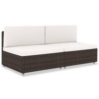 vidaXL Modulinė dvivietė sofa, rudos spalvos, poliratanas