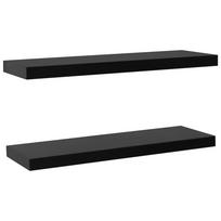 vidaXL Pakabinamos sieninės lentynos, 2vnt., juodos, 100x20x3,8cm