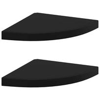 vidaXL Pakabinamos kampinės lentynos, 2vnt., juodos, 35x35x3,8cm, MDF