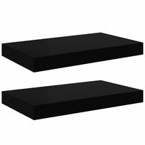 vidaXL Pakabinamos sieninės lentynos, 2vnt., juodos, 40x23,5x3,8cm, MDF