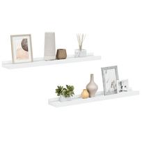 vidaXL Lentynos nuotraukų rėmeliams, 2vnt., baltos, 60x9x3cm, MDF
