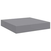 vidaXL Pakabinama sieninė lentyna, pilkos spalvos, 23x23,5x3,8cm, MDF