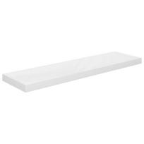 vidaXL Pakabinama sieninė lentyna, balta, 90x23,5x3,8cm, MDF, blizgi