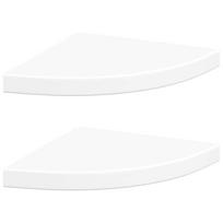 vidaXL Kampinės lentynos, 2 vnt., baltos, 35x35x3,8 cm, MDF