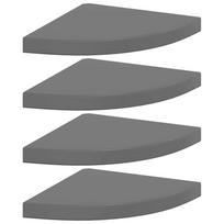 vidaXL Pakabinamos kampinės lentynos, 4vnt., pilkos, 35x35x3,8cm, MDF
