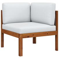 vidaXL Kampinė sodo sofa su pagalvėlėmis, akacijos mediena ir virvė