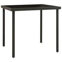 vidaXL Lauko valgomojo stalas, antracito, 80x80x72cm, stiklas/plienas