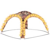 vidaXL Proginė palapinė su LED/4 sienomis, kamufliažinė, 3,6x3,6x2,3m