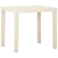 vidaXL Sodo stalas, baltos spalvos, 79x65x72cm, plastikas
