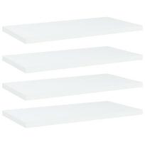 vidaXL Knygų lentynos plokštės, 4vnt., baltos, 40x20x1,5cm, MDP
