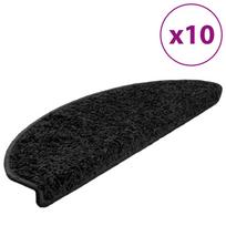 vidaXL Laiptų kilimėliai, 10 vnt., juodi, 65x21x4 cm, dideli, pusapvaliai