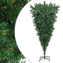 vidaXL Apversta dirbtinė Kalėdų eglutė su stovu, žalia, 240cm
