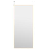 vidaXL Veidrodis ant durų, auksinis, 40x100cm, stiklas ir aliuminis