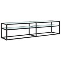 vidaXL TV spintelė, balta marmuro, 180x40x40,5cm, grūdintas stiklas