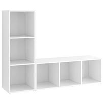 vidaXL Televizoriaus spintelės, 2vnt., baltos, 107x35x37cm, MDP