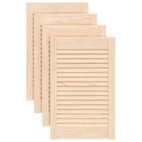 vidaXL Spintelės durelės, 4vnt., 61,5x39,4cm, pušis, žaliuzių dizaino