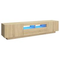vidaXL Televizoriaus spintelė su LED apšvietimu, ąžuolo, 180x35x40cm