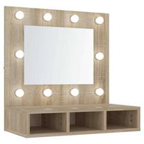 vidaXL Veidrodinė spintelė su LED apšvietimu, ąžuolo, 60x31,5x62cm