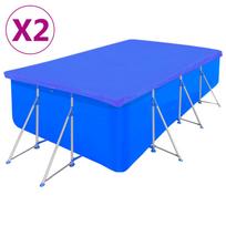 vidaXL Baseino uždangalai, 2vnt., 400x207cm, PE, 90g/m², stačiakampiai