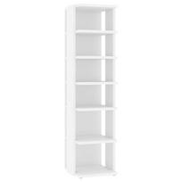 vidaXL Spintelė batams, baltos spalvos, 27,5x27x102cm apdirbta mediena