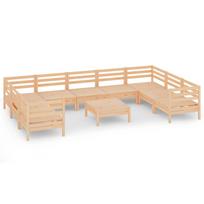 vidaXL Sodo poilsio baldų komplektas, 10 dalių, pušies masyvas