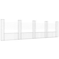 vidaXL Gabionų krepšiai su 5 kolonomis, 500x20x150cm, geležis