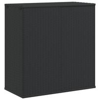 vidaXL Sodo dėžė pagalvėlėms, juoda, 100x49x103,5cm, PE ratanas
