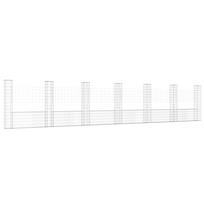 vidaXL Gabionų krepšiai su 7 kolonomis, 740x20x150cm, geležis