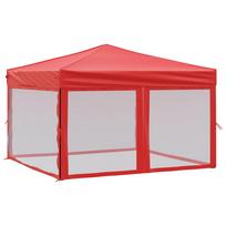vidaXL Proginė palapinė su šoninėmis sienomis, raudona, 3x3m