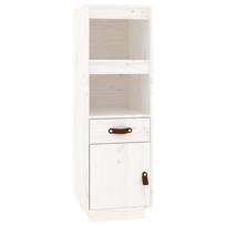vidaXL Komoda, balta, 34x40x108,5cm, pušies medienos masyvas