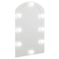 vidaXL Veidrodis su LED lemputėmis, 60x40cm, stiklas, arkos formos