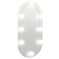 vidaXL Veidrodis su LED lemputėmis, 60x30cm, stiklas, ovalo formos