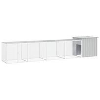 vidaXL Narvas viščiukams, pilkas, 500x91x100cm, galvanizuotas plienas
