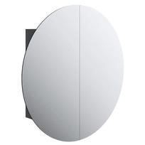 vidaXL Vonios kambario spintelė su veidrodžiu/LED, juoda, 54x54x17,5cm