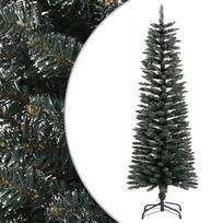 vidaXL Dirbtinė siaura Kalėdų eglutė su stovu, žalia, 120cm, PVC